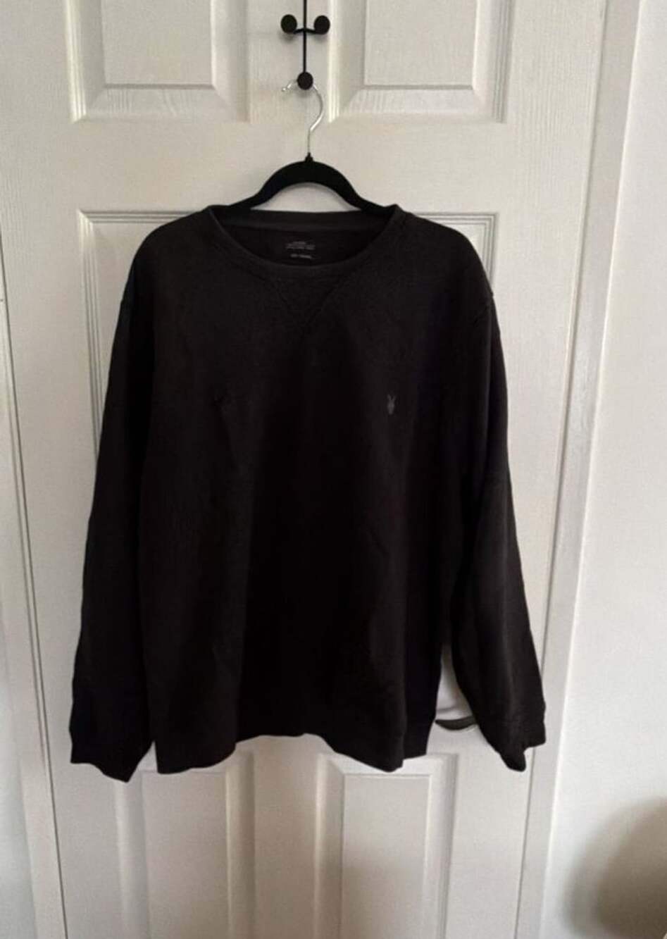 AllSaints Crew Neck Sweatshirt Size XXLarge Black Cotton Pullover